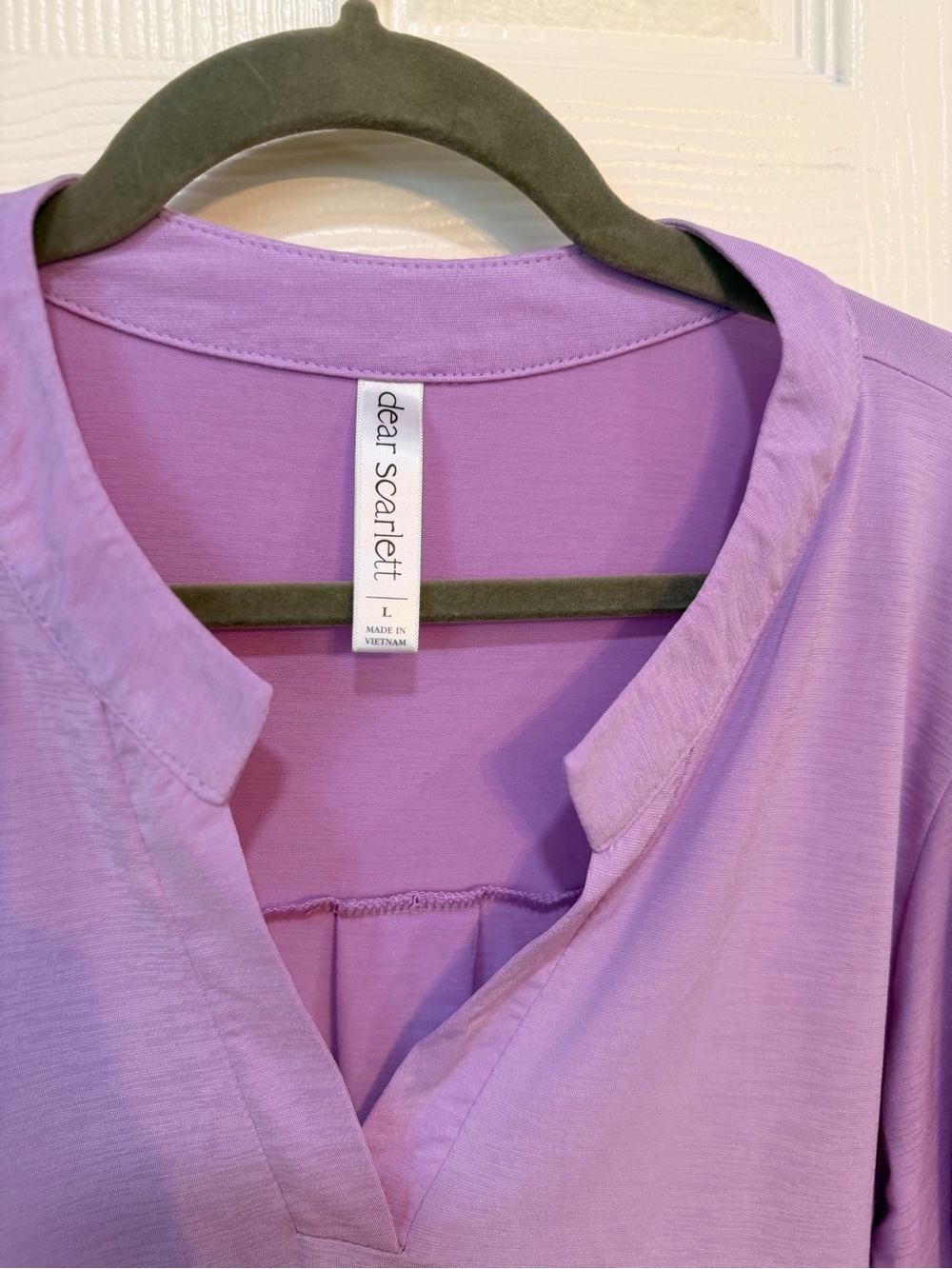Light Purple Smocked-Sleeve Women's Top - Picture 2 of 3